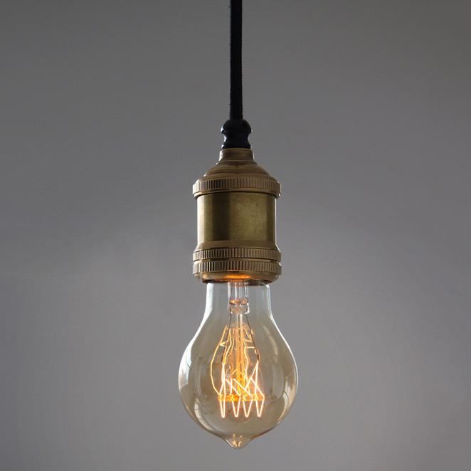 Solitaire Bronze Bare Edison Bulb Pendant Light