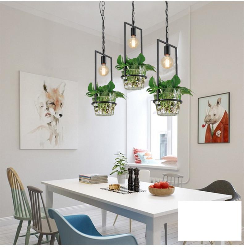 Hanging Plant Box Frame Pendant Light